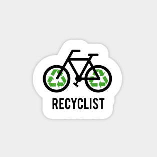 Recycylist, bicycle with recycling sign, t-shirt, cyclist shirt Magnet