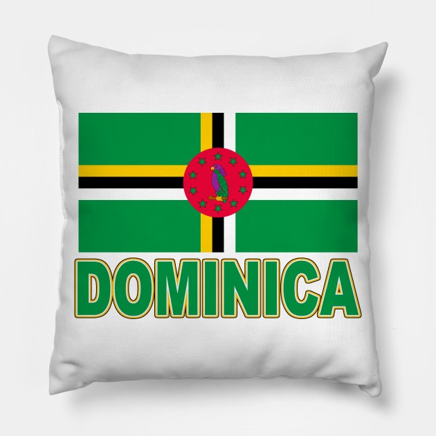 The Pride of Dominica - National Flag Design Pillow by Naves