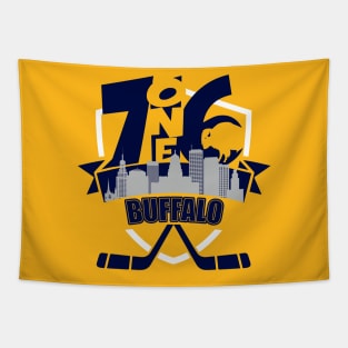 716 Buffalo Hockey Yellow Shield Tapestry