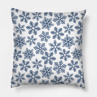 Blue snowflakes Pillow