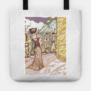 Planet XYZ : Colour version [Pen Drawn Fantasy Figure Illustration] Tote