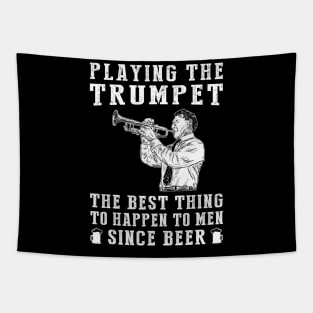 Brass Serenade: 'Trumpet - Better Than Beer & Wine' Funny Tee Tapestry