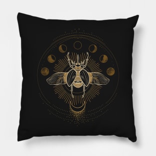 Goliath Beetle with moon phases sun stars Pillow