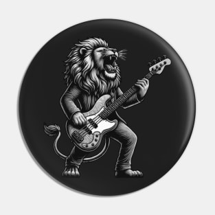 Lion Groove King: Roaring Bass [Gray Scale] Pin