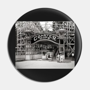 Wooden Roller Coaster, 1926. Vintage Photo Pin