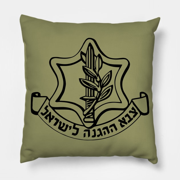 IDF badge black Pillow by bumblethebee