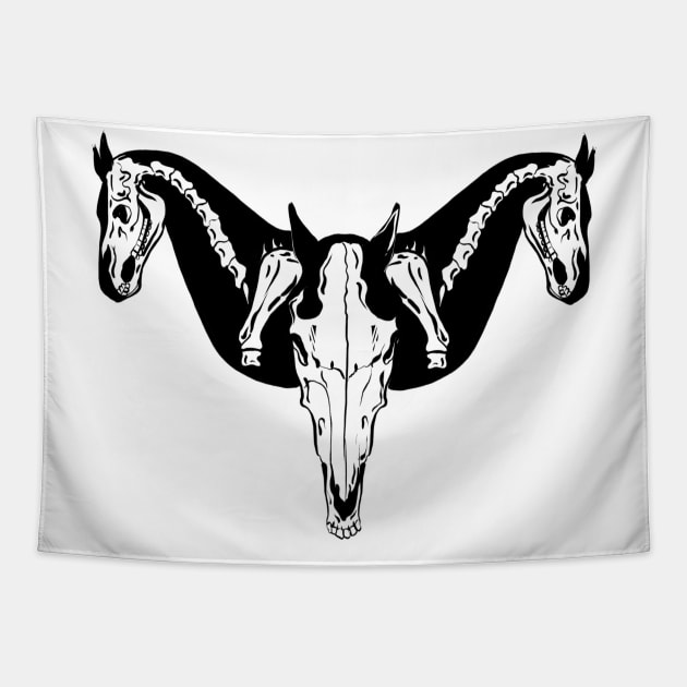 Horse skull Tapestry by ZethTheReaper