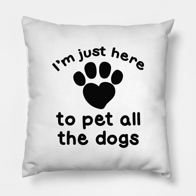 Pet All The Dogs Pillow by LuckyFoxDesigns