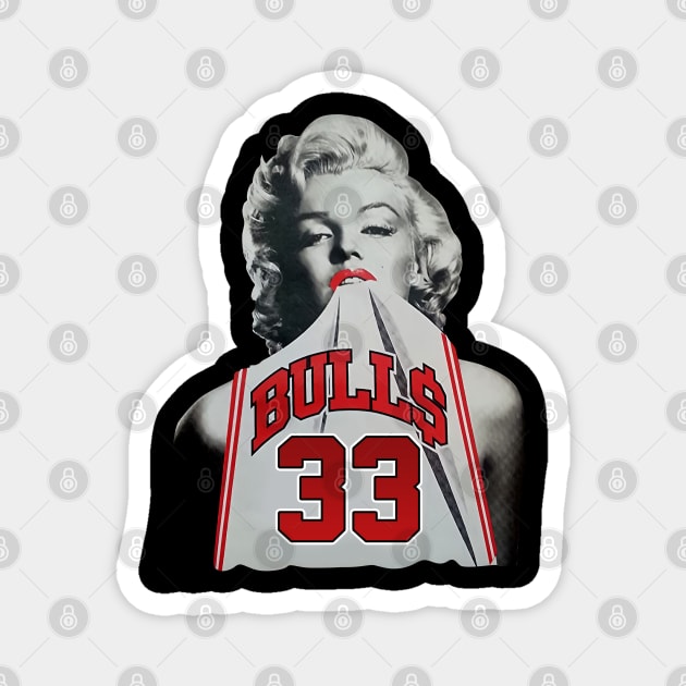 Marilyn Monroe Chicago Scottie Pippen white Magnet by botokgetuk