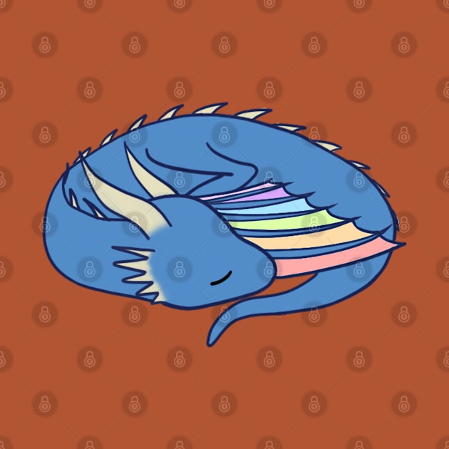 Sleeping rainbow dragon by ballooonfish