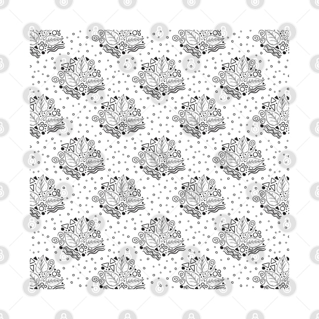 Leaf Doodle Seamless Surface Pattern Design by zarya_kiqo