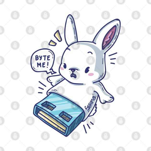 Cute rabbit flashdive saying "Byte me" by SPIRIMAL