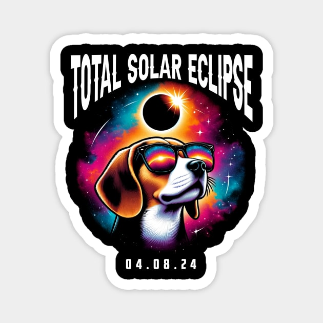 Beagle Eclipse Discoveries: Unique Tee with Loyal Beagle Pals Magnet by ArtByJenX