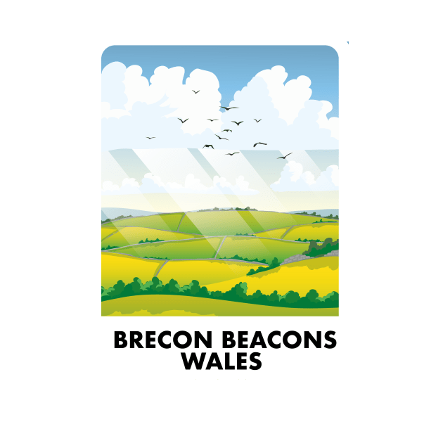 Brecon Beacons Wales travel poster by nickemporium1