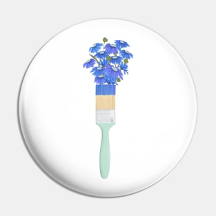 Floral paint brush Pin