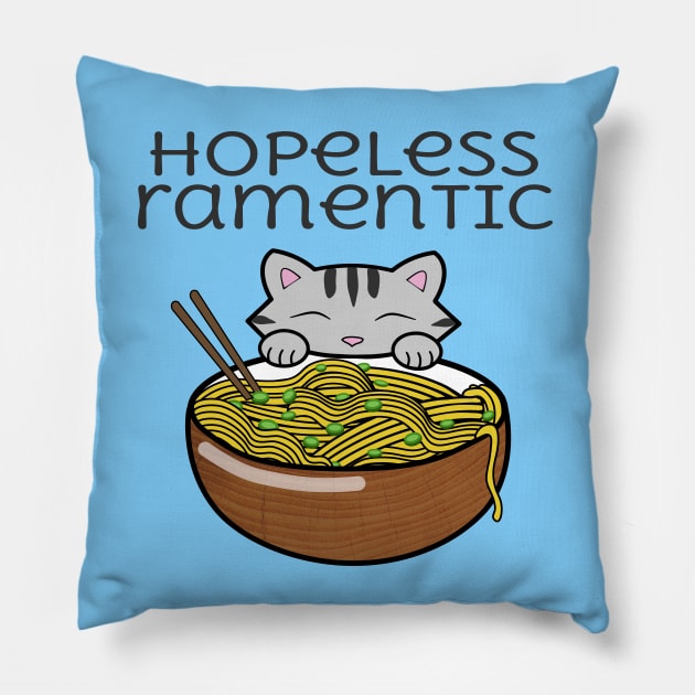 Hopeless Ramentic Cat Pillow by Purrfect