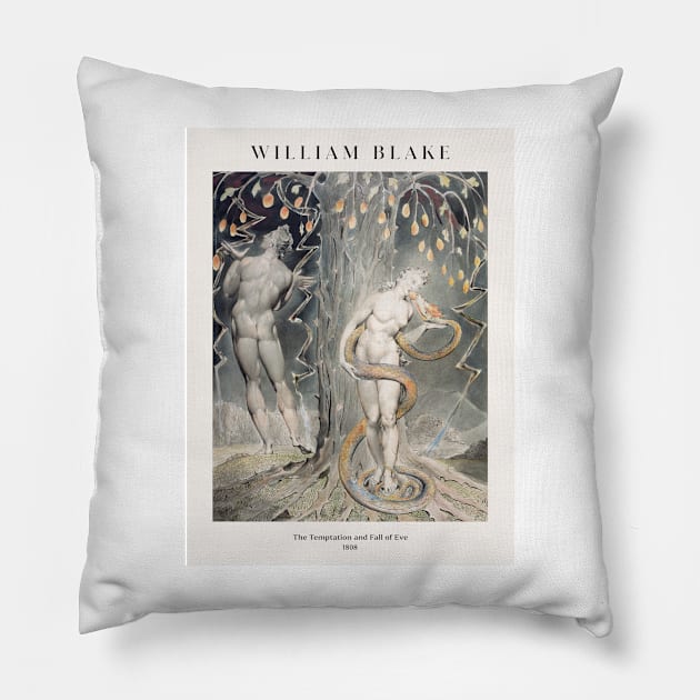 William Blake - The Temptation and Fall of Eve Pillow by MurellosArt