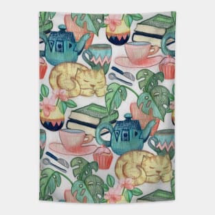 Lazy Afternoon - a chalk pastel illustration pattern Tapestry