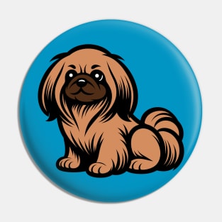 Cartoon Pekingese Dog Pin