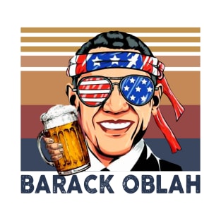 Barack Obama US Drinking 4th Of July Vintage Shirt Independence Day American T-Shirt T-Shirt