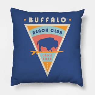 Buffalo NY Beach Club Lake Erie USA Surfing Pillow