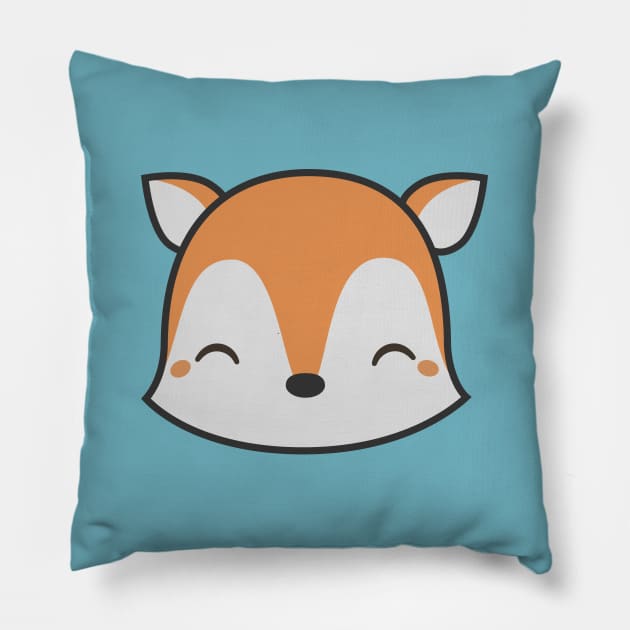 Kawaii Cute Fox Pillow by happinessinatee