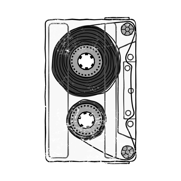 Vintage Retro Mixtape Made in the 80s Cassette Tape by nvdesign