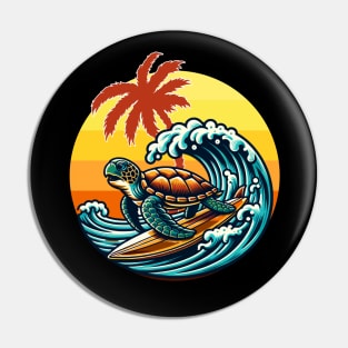 Sea Turtle Surfer Pin