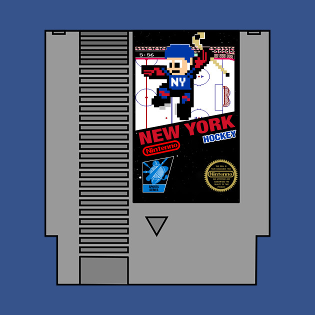 Disover New York Hockey 8 bit cartridge design - New York Rangers - T-Shirt