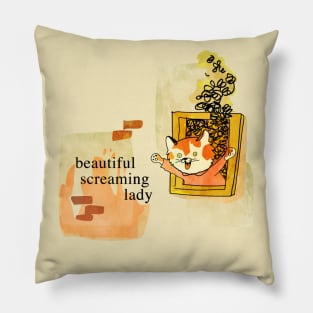 Beautiful Screaming Lady Pillow