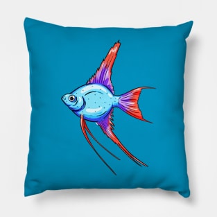 Tropical Fish Cartoon Illustration Goldfish Design Pillow