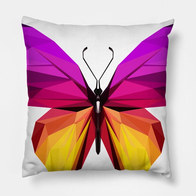 Butterfly polygonal Pillow by Tuye Project