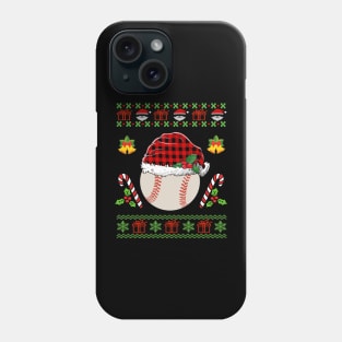 ugly christmas sweater baseball Phone Case