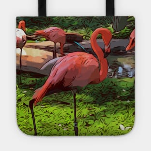 Pink Flamingos Tote