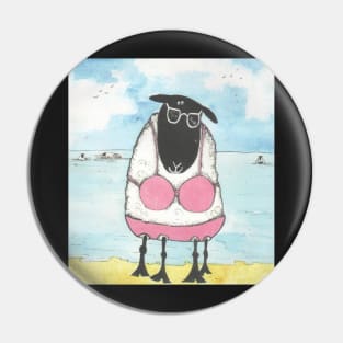 Sheep, at the beach. Pin