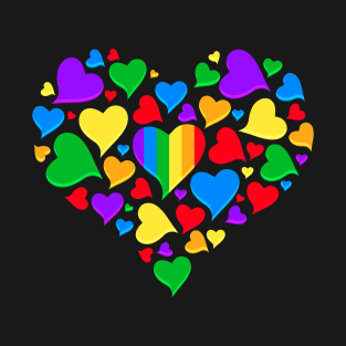 Gay Valentines Day Colored Hearts T-Shirt