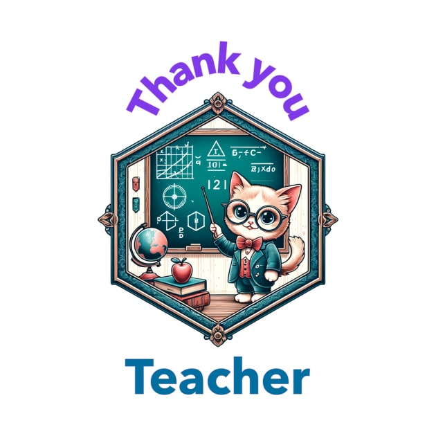 Thank You Teacher Cat Teacher by The GUS