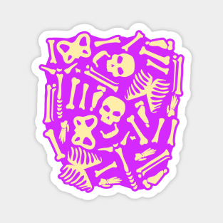 Halloween Skeleton Doodle Mash Up Magnet