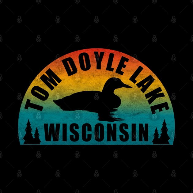 Tom Doyle Lake Northern Wisconsin Sunset Loon by BirdsEyeWorks