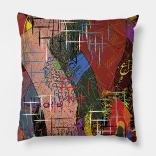 Modern abstract Art with colored lines Pillow