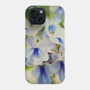 Unique Blue Flower with green leaves nature lovers beautiful photography design Phone Case