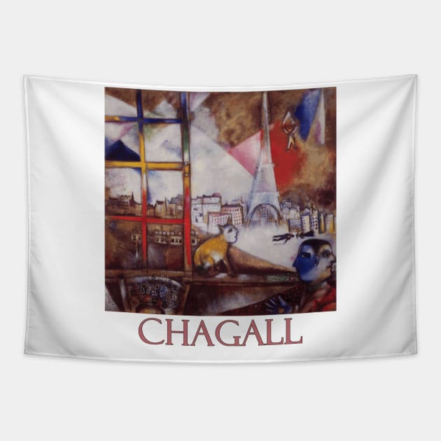 Paris Through the Window by Marc Chagall Tapestry by Naves