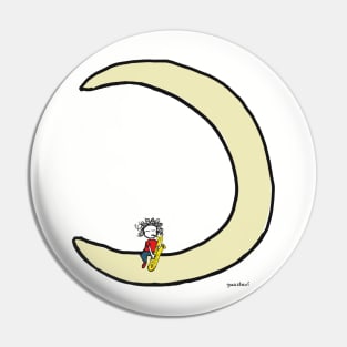 Moon and baritone sax Pin