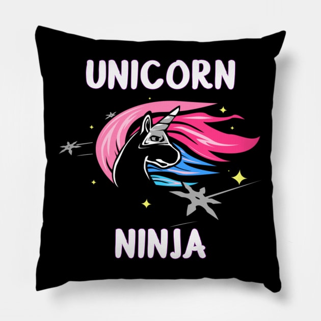 Unicorn Ninja | Martial Arts | Karate Unicorn Pillow by GigibeanCreations