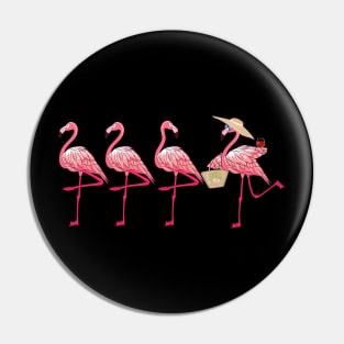 Womens Summer Flamingo Lady Funny Summer Holiday Pin