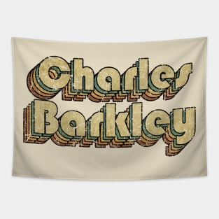 Charles Barkley // Vintage Rainbow Typography Style // 70s Tapestry