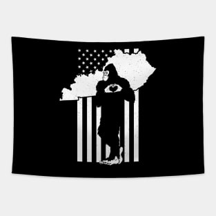 Kentucky Bigfoot American Flag Tapestry