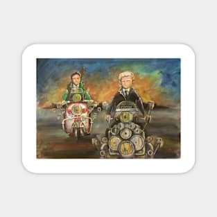 Retro Scooter, Classic Scooter, Scooterist, Scootering, Scooter Rider, Mod Art Magnet