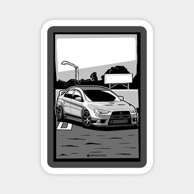 LANCER EVOLUTION EVO X jdm illustration Mitsubhishi TeePublic