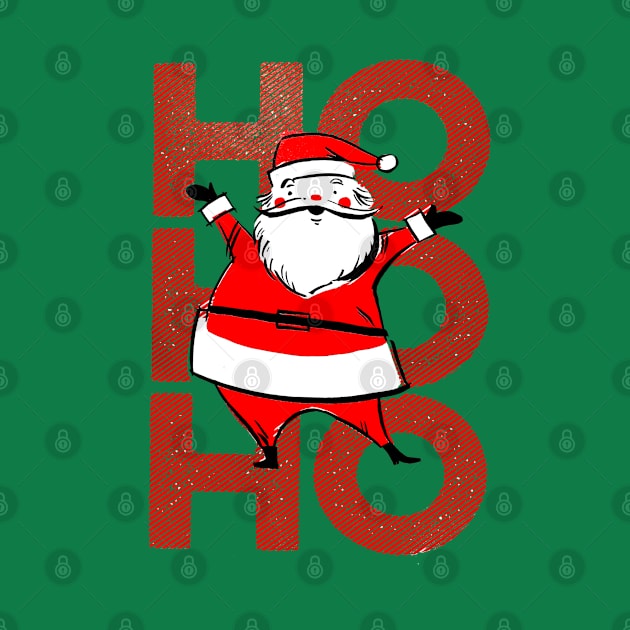 Mid Century Santa HO HO HO by Pop Fan Shop